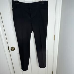 Chaps Dress Pants in Black, Button & Hook Accent, Flat Front, Pockets, Women